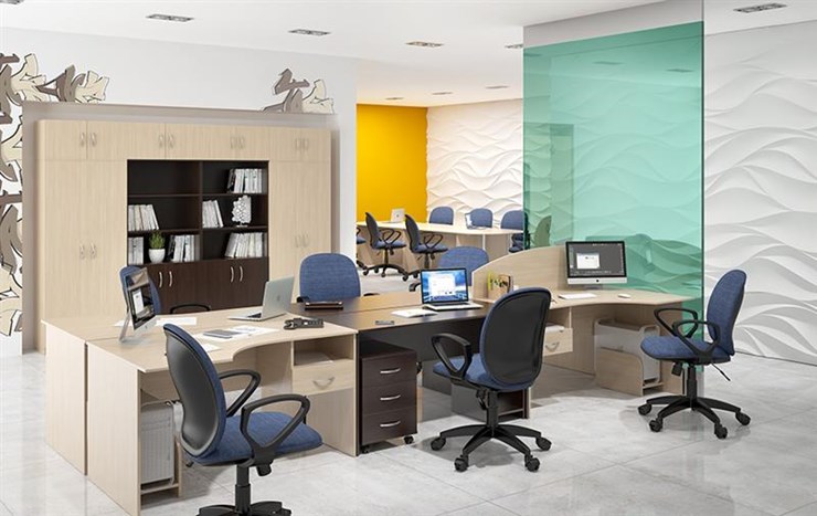 Офисный комплект мебели SIMPLE с эргономичными столами и тумбами в Брянске - изображение 5